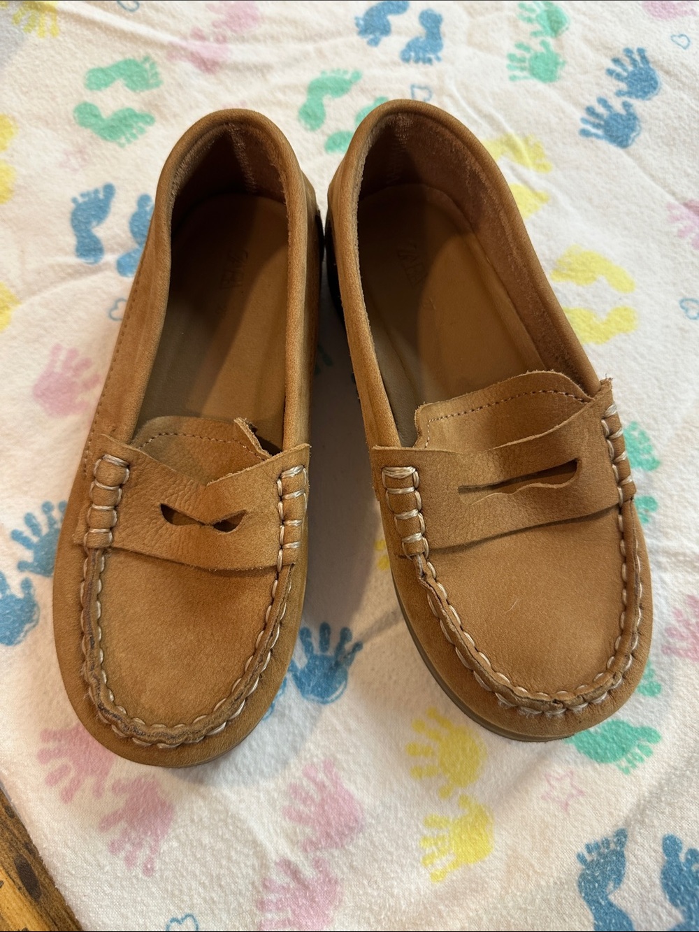 Zara Kids Brown Suede Moccasin Loafers